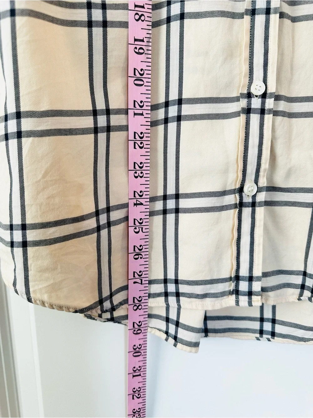 J.Crew Cream Plaid Button Down Shirt 100% Cotton Preppy Classic Fall Small